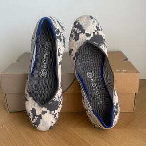 Rothy’s The Flat Ash Grey Camo Women Slip On Flats- Sz 8.5